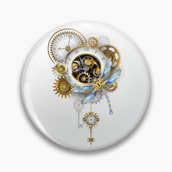 Item preview, Steampunk Dragonfly with Clock designed and sold by Blackmoon9.