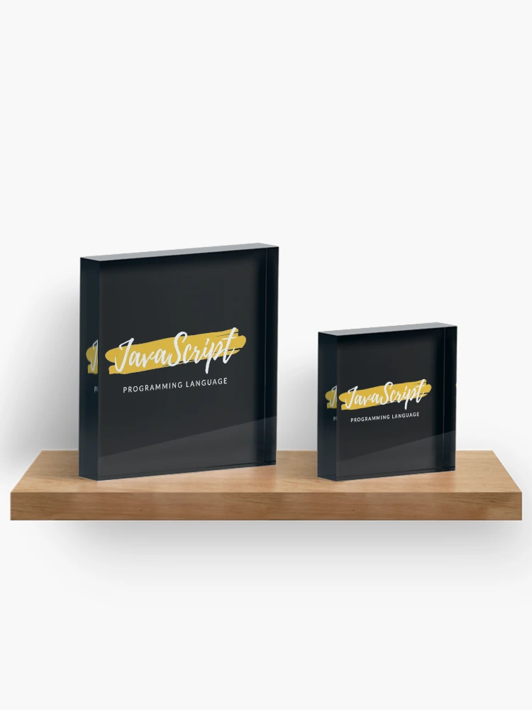 Thumbnail 3 von 5, Acrylblock, JavaScript-Programmiersprache Paint Smear designt und verkauft von Code Wear.