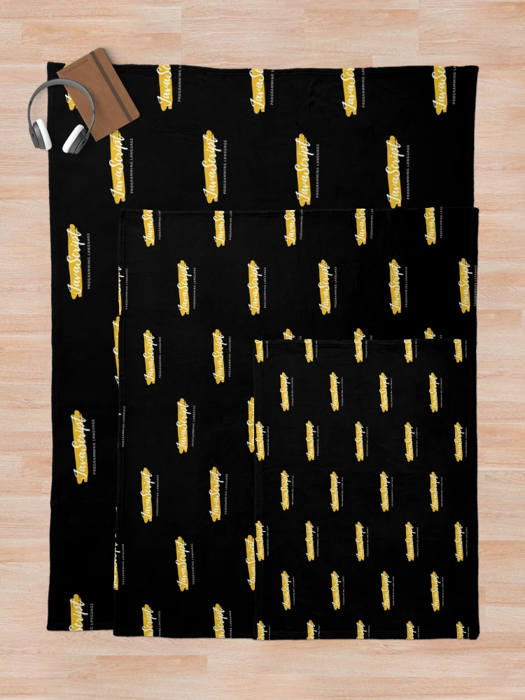 Thumbnail 5 of 6, Throw Blanket, JavaScript Programming Language Paint Smear designed and sold by Code Wear.