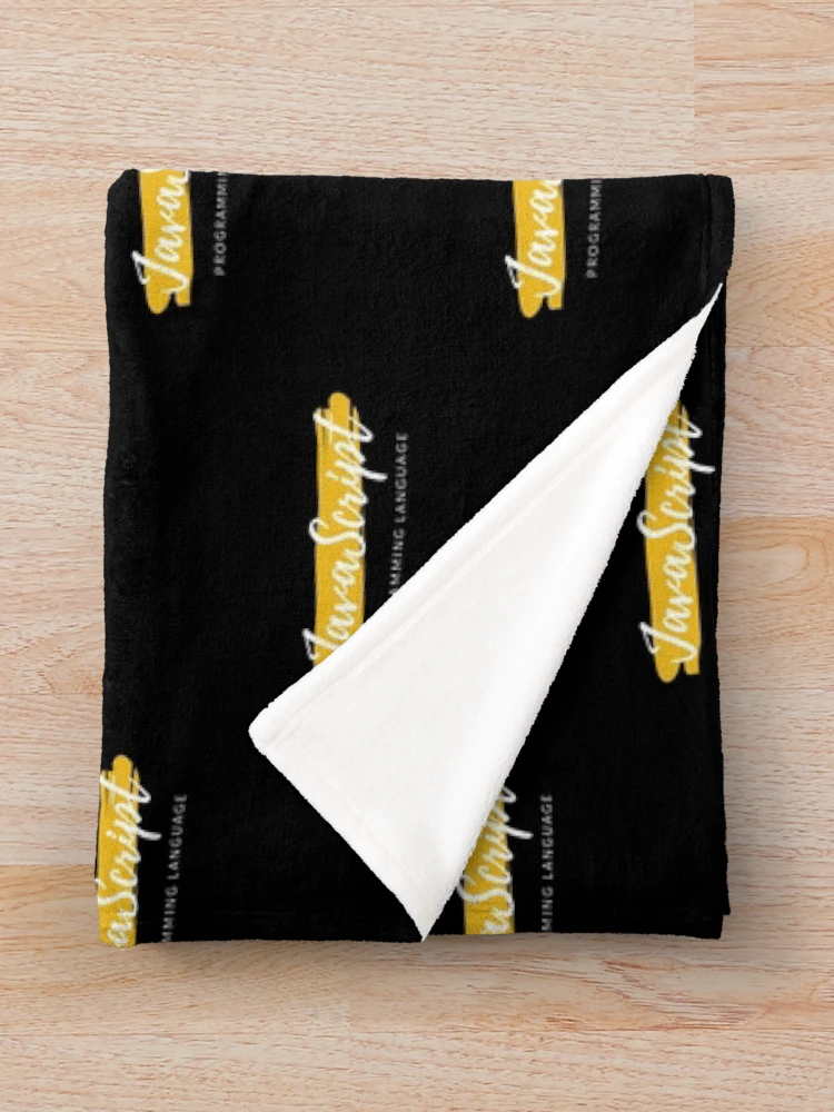 Thumbnail 3 of 6, Throw Blanket, JavaScript Programming Language Paint Smear designed and sold by Code Wear.