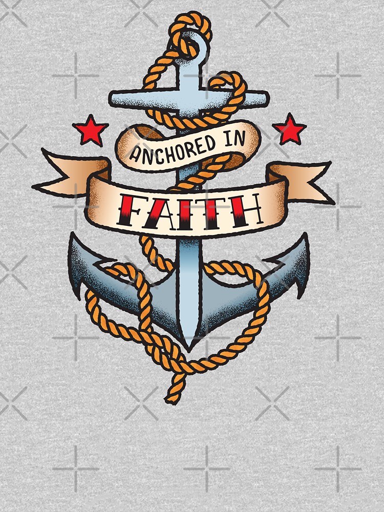 Anchored in Faith Vintage Tattoo Style Design Essential T-Shirt for Sale  by JonThomson