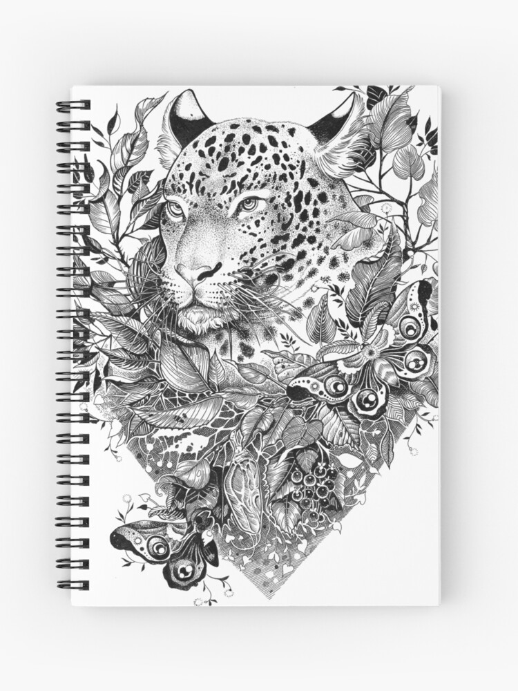 Schwarz Weiss Dschungel Leopard Spiralblock Von Saraknid Redbubble