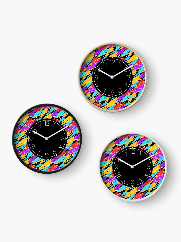 Thumbnail 3 of 4, Clock, Abstract Colorful Paint Pattern designed and sold by mrhighsky.
