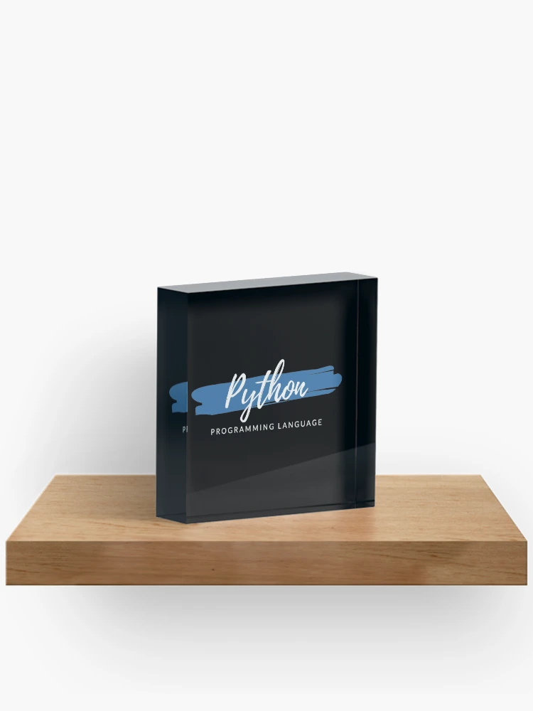 Thumbnail 2 of 5, Acrylic Block, Python Programming Language Paint Smear designed and sold by Code Wear.