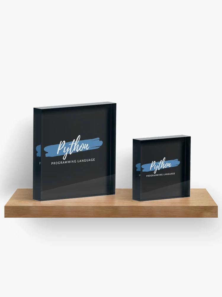 Thumbnail 3 of 5, Acrylic Block, Python Programming Language Paint Smear designed and sold by Code Wear.