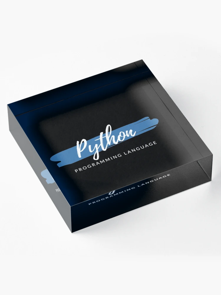 Thumbnail 4 of 5, Acrylic Block, Python Programming Language Paint Smear designed and sold by Code Wear.