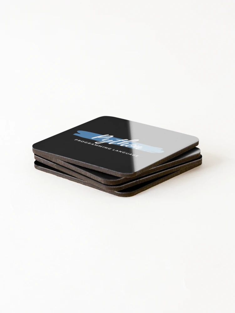 Thumbnail 4 of 5, Coasters (Set of 4), Python Programming Language Paint Smear designed and sold by Code Wear.
