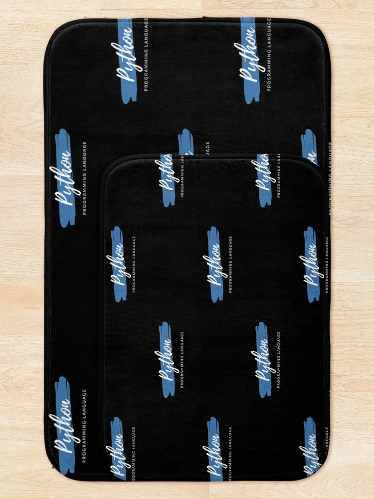 Thumbnail 5 of 6, Bath Mat, Python Programming Language Paint Smear designed and sold by Code Wear.