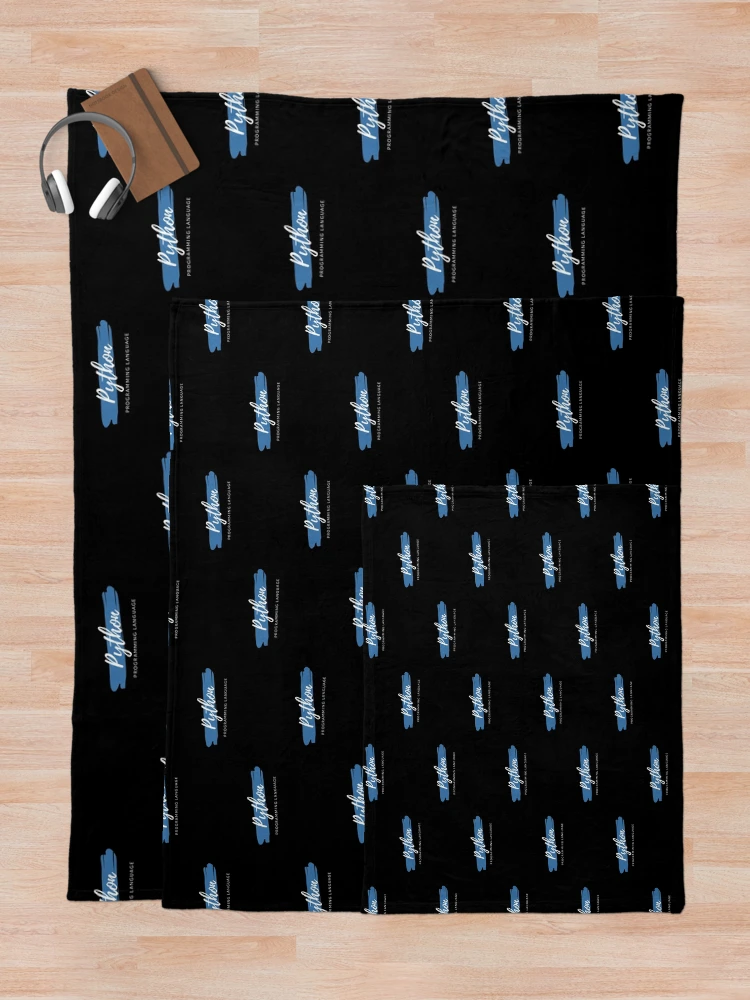 Thumbnail 5 of 6, Throw Blanket, Python Programming Language Paint Smear designed and sold by Code Wear.