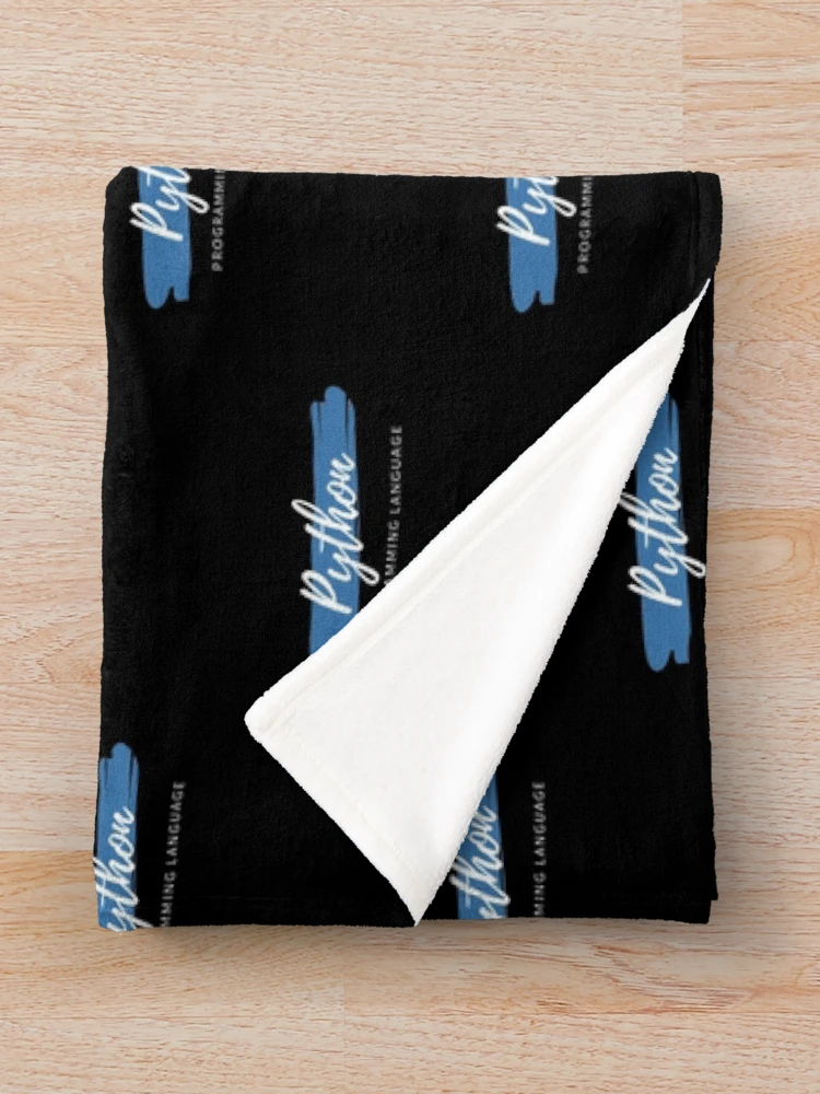 Thumbnail 3 of 6, Throw Blanket, Python Programming Language Paint Smear designed and sold by Code Wear.