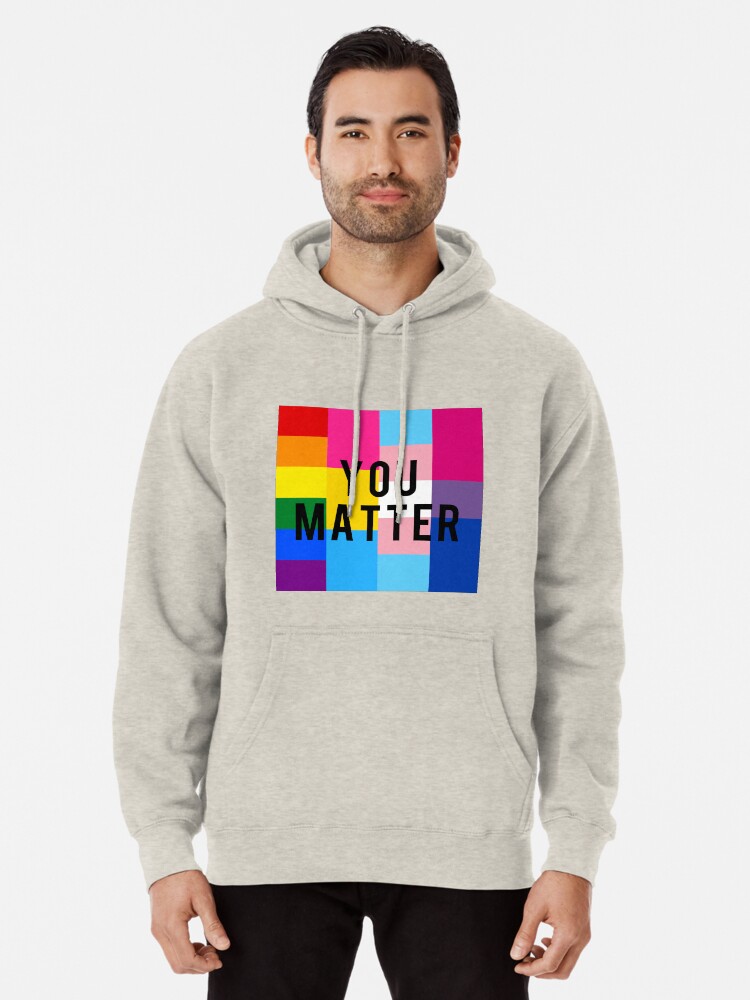 grey you matter pullover hoodie