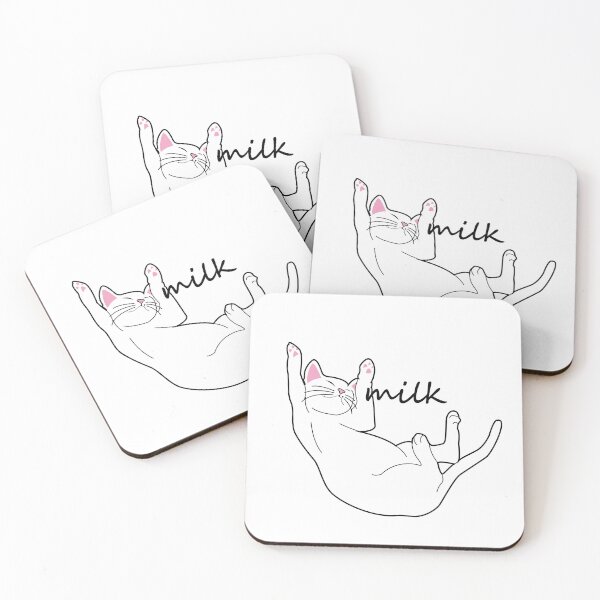 Item preview, white cats milk print style.  designed and sold by dadamda.