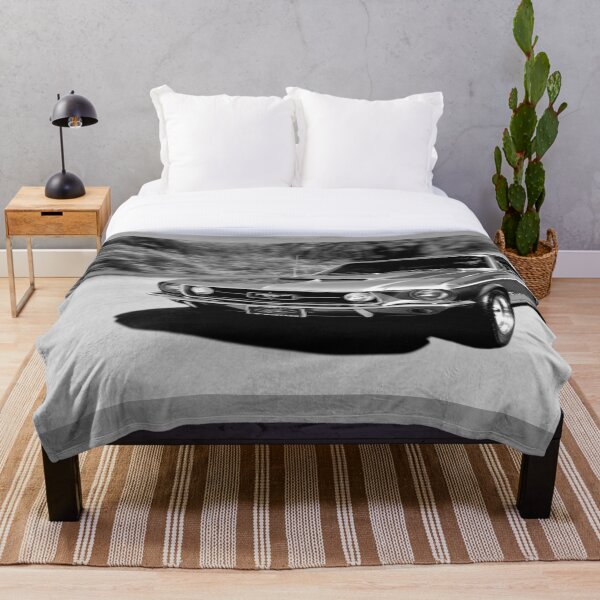 1967 Ford Mustang B/W Throw Blanket