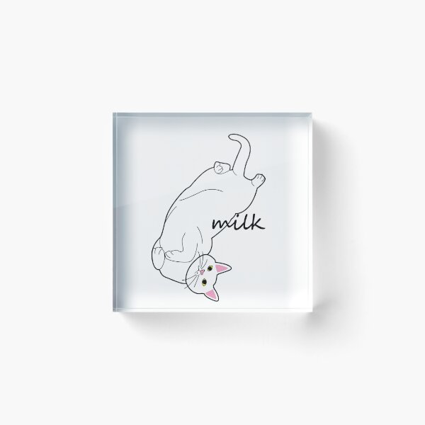 Item preview, white cats design milk. designed and sold by dadamda.