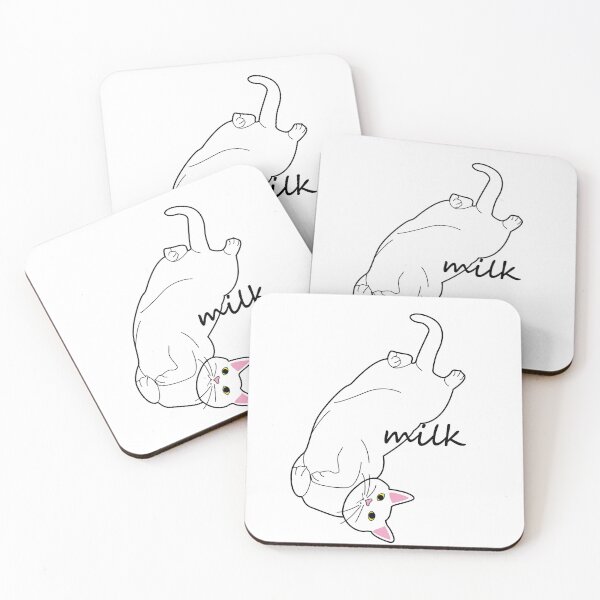 Item preview, white cats design milk. designed and sold by dadamda.