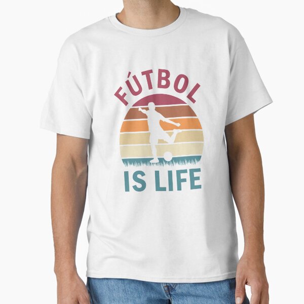 Item preview, Fútbol Is Life Football and Soccer Lover Vintage Retro Sunset designed and sold by Scratches Tees.