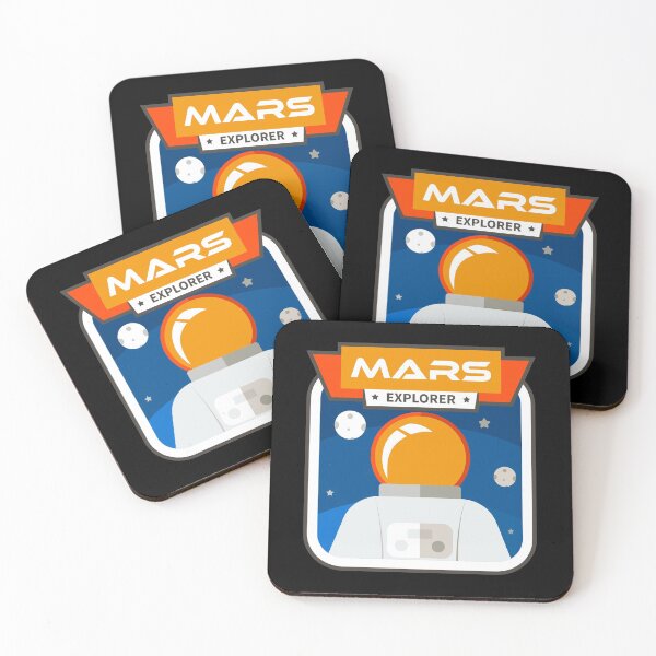 Item preview, Mars Astronaut Explorer Sticker - Orange and Blue designed and sold by NoMatterLab.