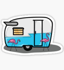retro blue campers Sticker