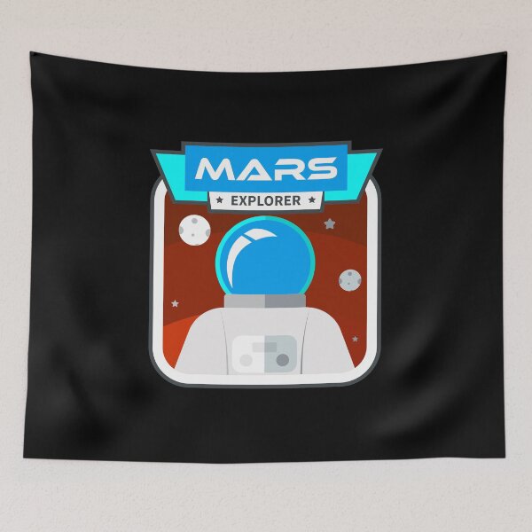 Item preview, Mars Astronaut Explorer Sticker - Blue Red Brown designed and sold by NoMatterLab.