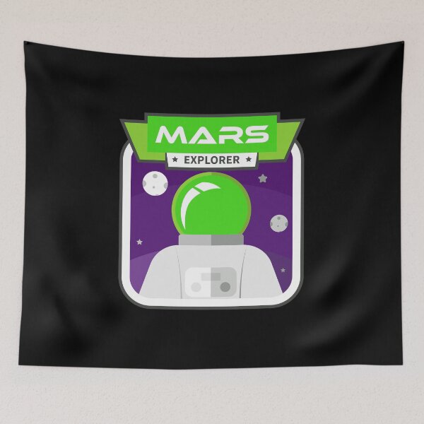 Item preview, Mars Astronaut Explorer Sticker - Green Purple designed and sold by NoMatterLab.