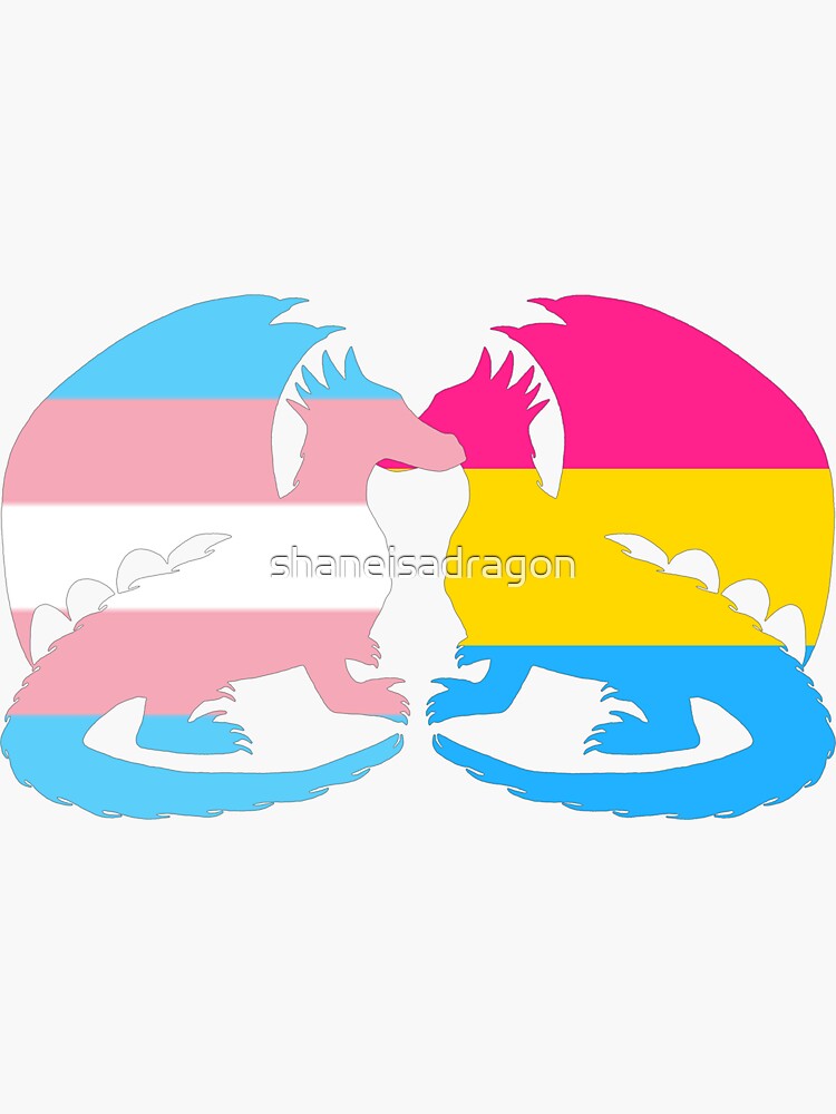 Trans Pansexual Pride Dragons Sticker For Sale By Shaneisadragon Redbubble 6371