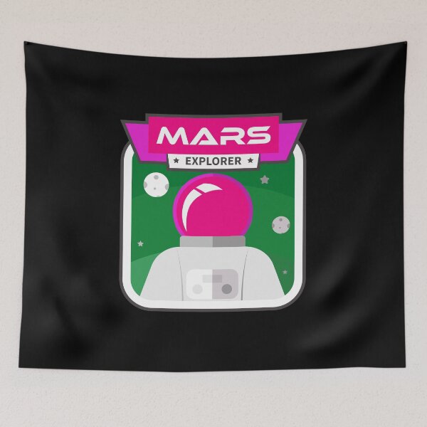 Item preview, Mars Astronaut Explorer Sticker - Pink Green  designed and sold by NoMatterLab.
