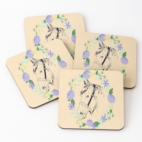 Item preview, Horse calvary, Aesthetic Design, Horse and colorful flowers, for the Equestrian and Horse lover. designed and sold by Adri Barnard.