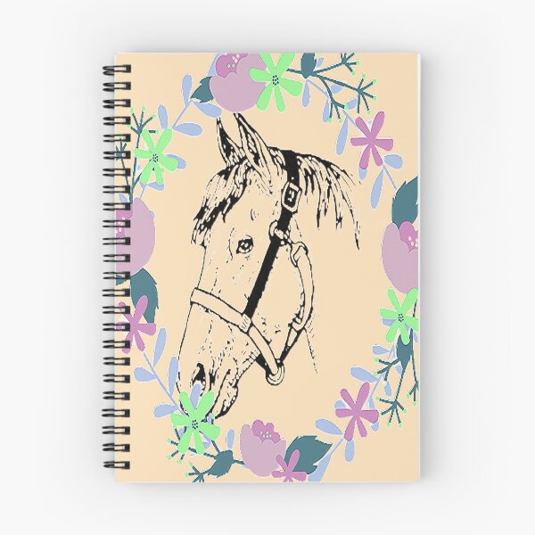 Item preview,  Horse calvary Aesthetic Design, Horse and colorful flowers, NR 2,  for the Equestrian and Horse lover. designed and sold by Adri Barnard.