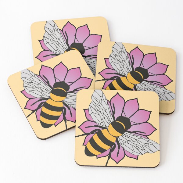 Item preview, Honey bee - Pink flower designed and sold by LaftaDesign.