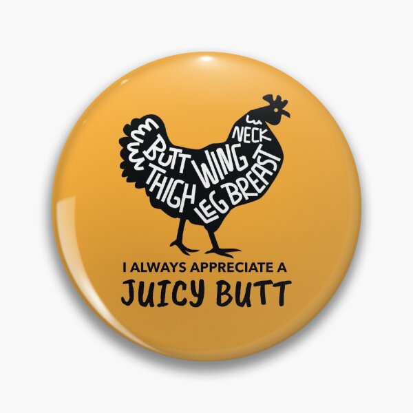Item preview, Juicy Butt -funny chicken design on orange designed and sold by katiekendall.