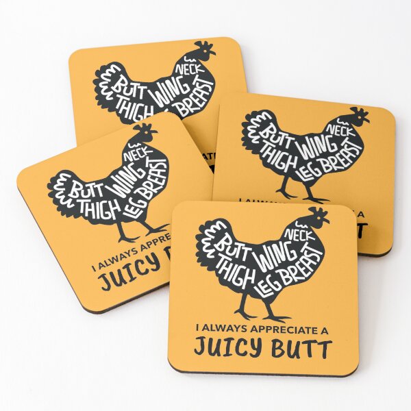 Item preview, Juicy Butt -funny chicken design on orange designed and sold by katiekendall.