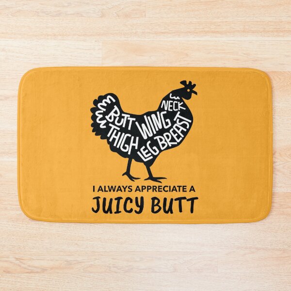 Item preview, Juicy Butt -funny chicken design on orange designed and sold by katiekendall.