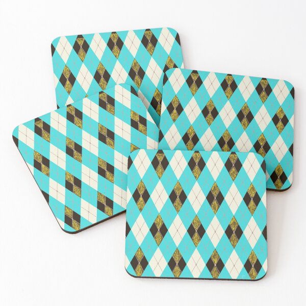 Item preview, Classic Argyle Pattern - Turquoise Blue and White Cream 01 designed and sold by vortexatelier.