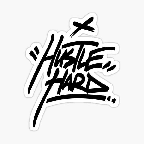 Vista previa del artículo con la obra «Hustle Hard 2 - Negro», diseñado y vendido por Tee4Daily.