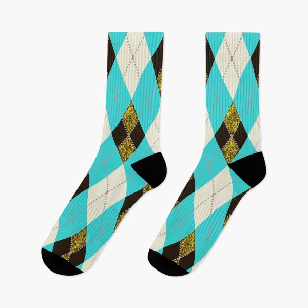 Item preview, Classic Argyle Pattern - Turquoise Blue and White Cream 01 designed and sold by vortexatelier.