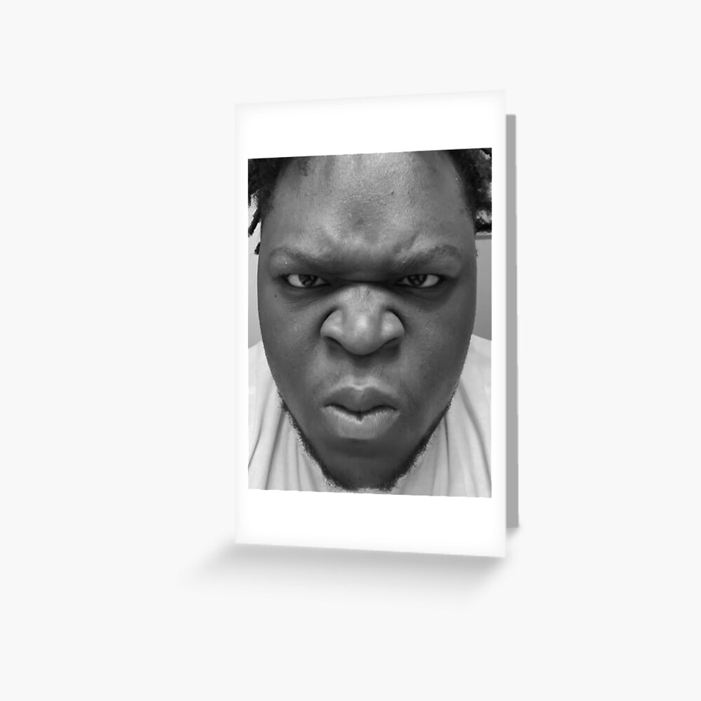 "Angry Reaction Tik Tok Face" Greeting Card by prinzzonlyart Redbubble