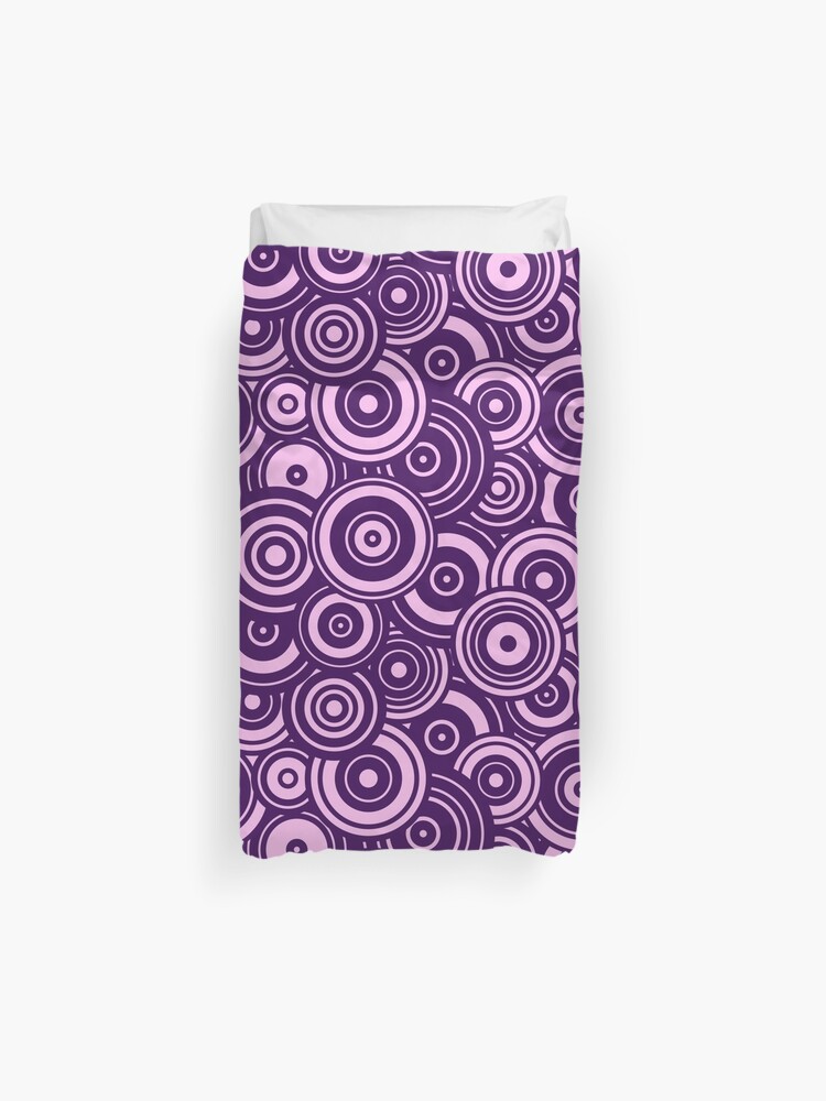 Mod Target Concentric Circles Repeating Pattern Purple Duvet