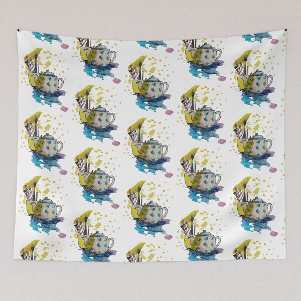 Item preview, colorful teapot repeating pattern  designed and sold by DS-by-AUDREY.