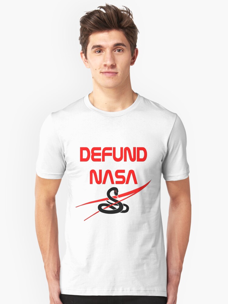 Alternate view of Defund NASA Slim Fit T-Shirt