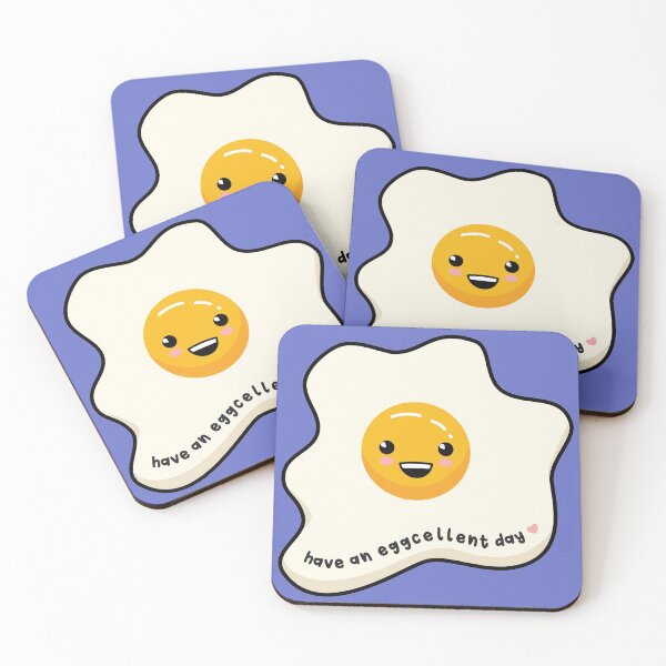 Item preview, Have an eggcellent day kawaii egg sunny side up designed and sold by Happy Puppy Print On Demand.