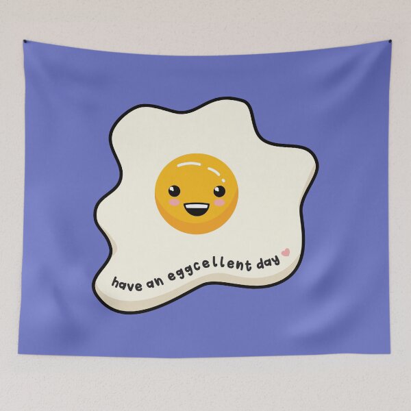 Item preview, Have an eggcellent day kawaii egg sunny side up designed and sold by Happy Puppy Print On Demand.