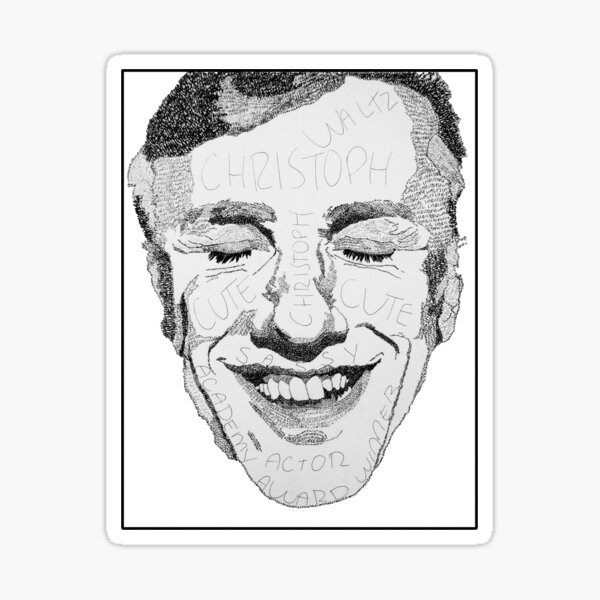 DESCRIPTIVE TEXT PORTRAIT: CHRISTOPH WALTZ Sticker