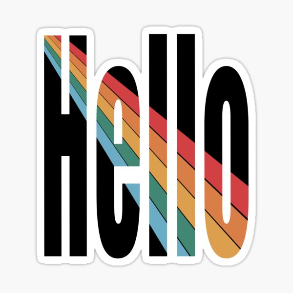 Item preview, Hello text with rainbow design designed and sold by SJAPhoto.