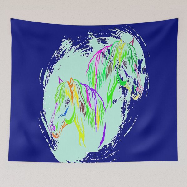 Item preview, Horse calvary Aesthetic Design, Rainbow Horses, nr 2,  for the Equestrian and Horse lover designed and sold by Adri Barnard.