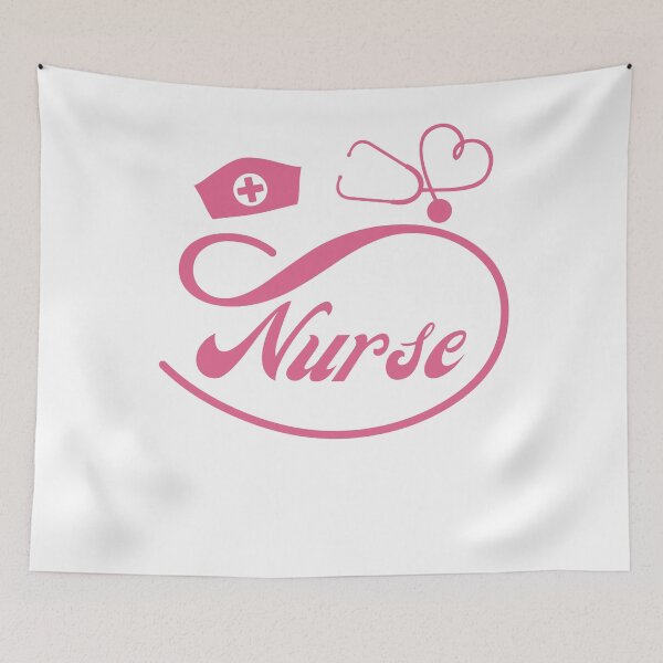 Item preview, Cute Pink Text Nurse Shirt designed and sold by stunpun.