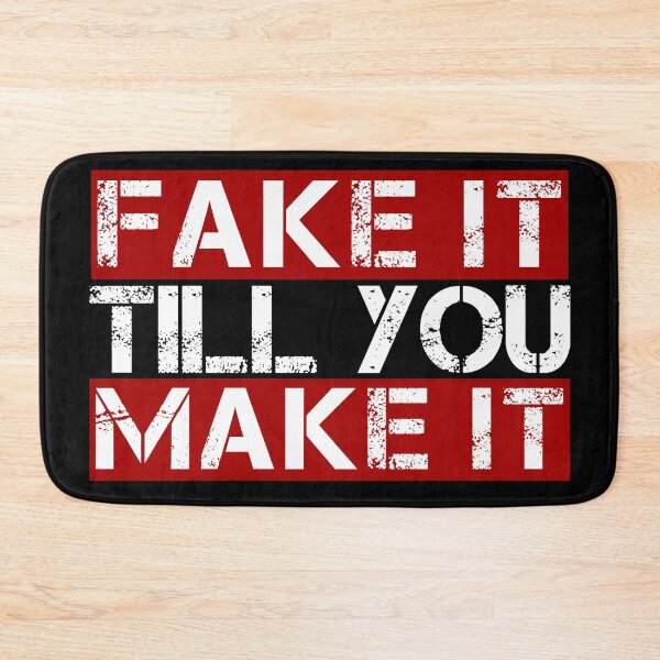 Item preview, Fake it till you make it Red, white, black - ironic motivational designed and sold by Honest-Quotes.