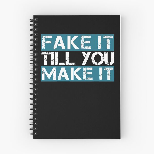 Item preview, Fake it till you make it Light blue, white, black - ironic motivational designed and sold by Honest-Quotes.