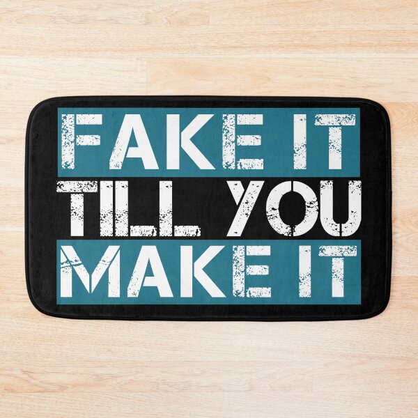 Item preview, Fake it till you make it Light blue, white, black - ironic motivational designed and sold by Honest-Quotes.