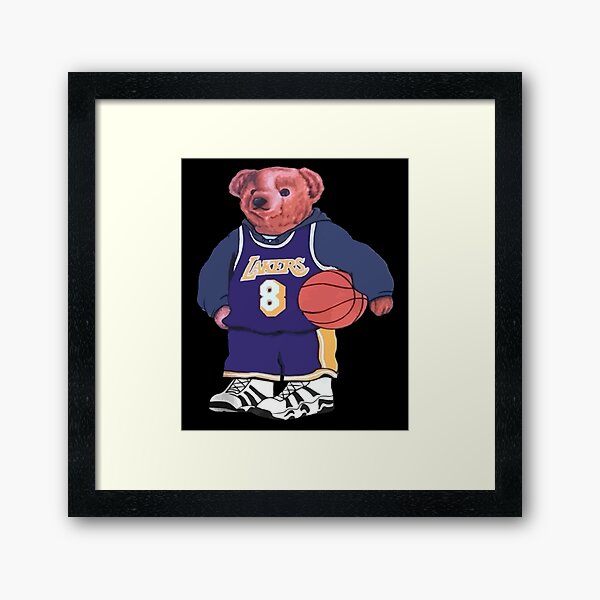 Baller Bear Ralph Lauren Vintage NBA Kobe Bryant des années 1990 Polo Bear des années 90 Los Angeles Lakers Impression encadrée
