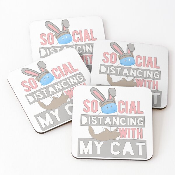 Item preview, Lockdown Easter Cat with Bunny Ears and Mask Social Distancing 2021 designed and sold by hyggekrog.